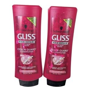 2X Schwarzkopf Gliss Hair Repair Keratin Color Guard Conditioner Bonus Size New